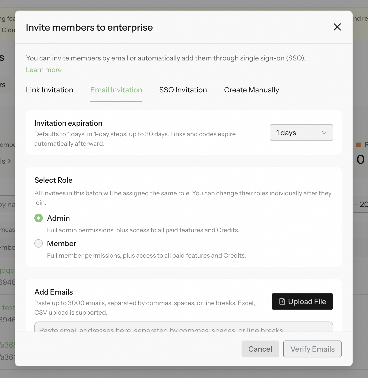 Invite members by email