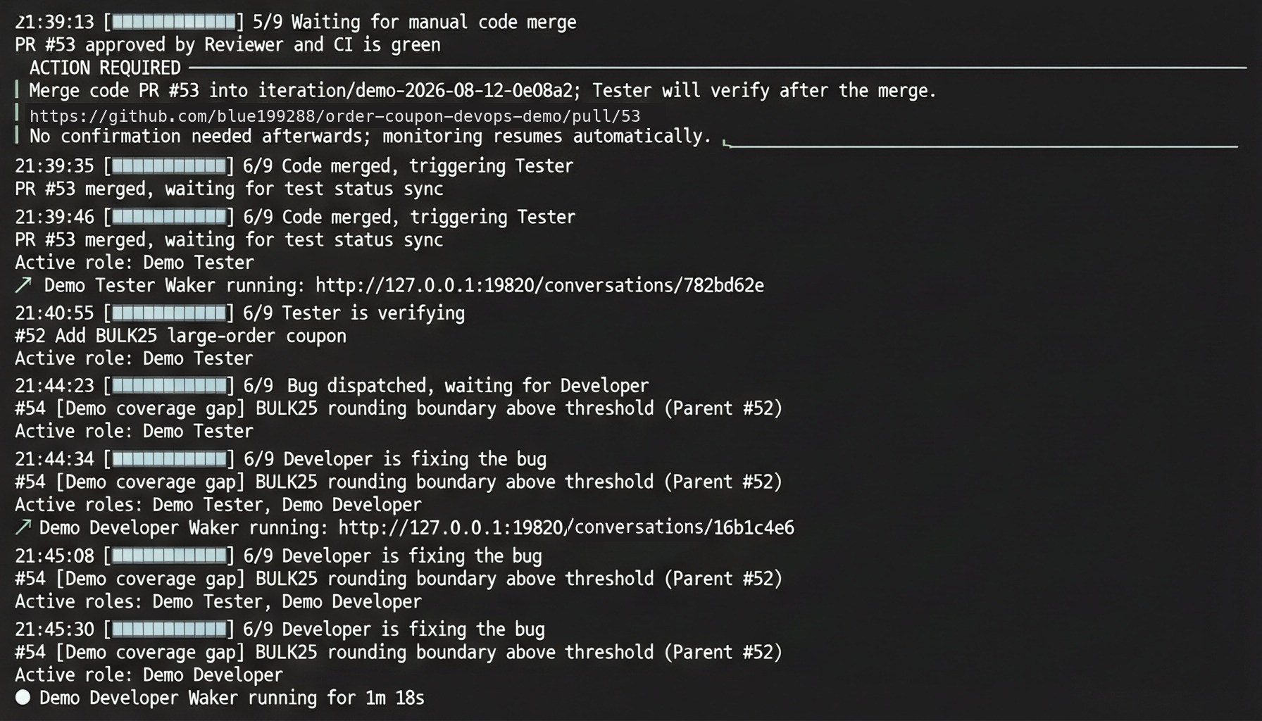Tester creates a bug and returns it to Developer
