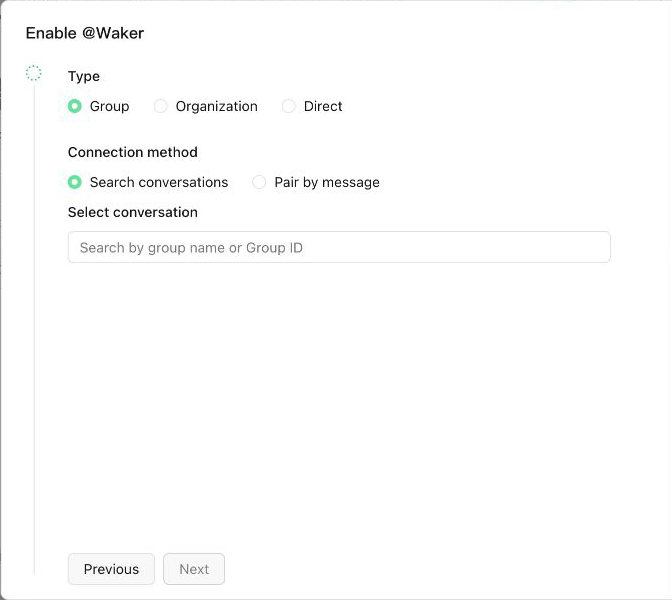 Configure a chat and its Wakers
