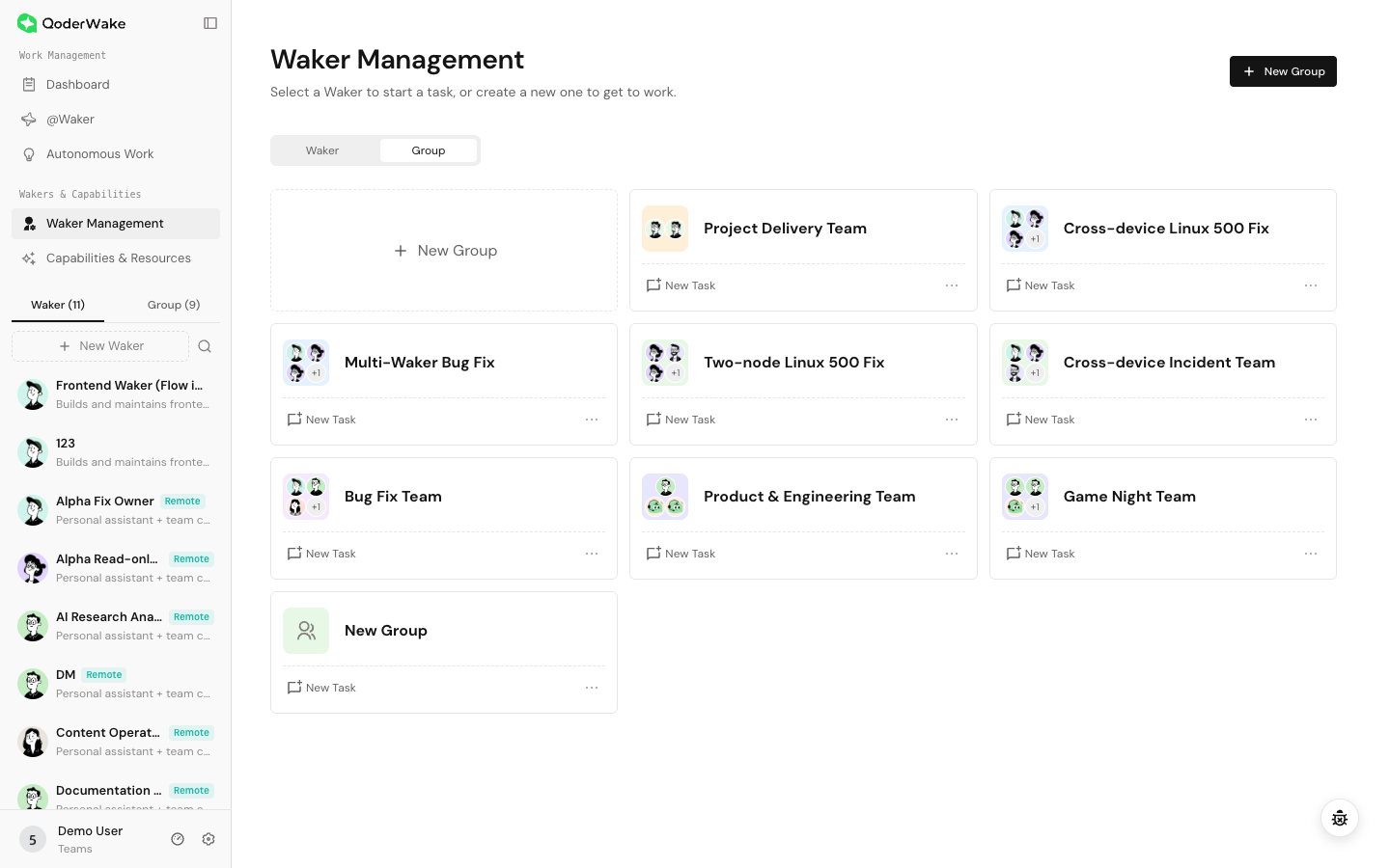 Review existing Groups and their members in Waker Management